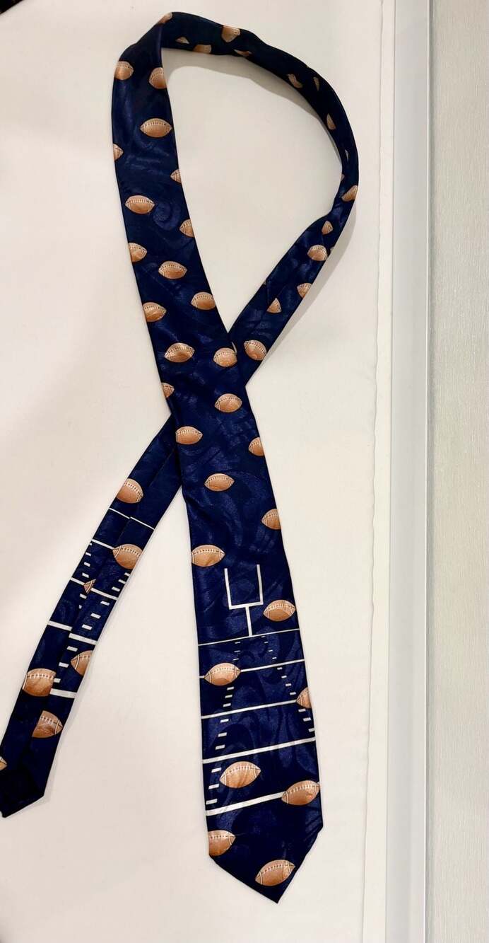 Steven Harris Navy Blue Football & Goal Post Novelty Necktie